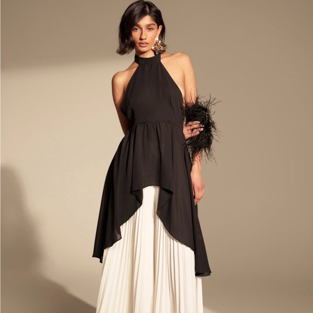 AKIRA Black and White High Low Dress